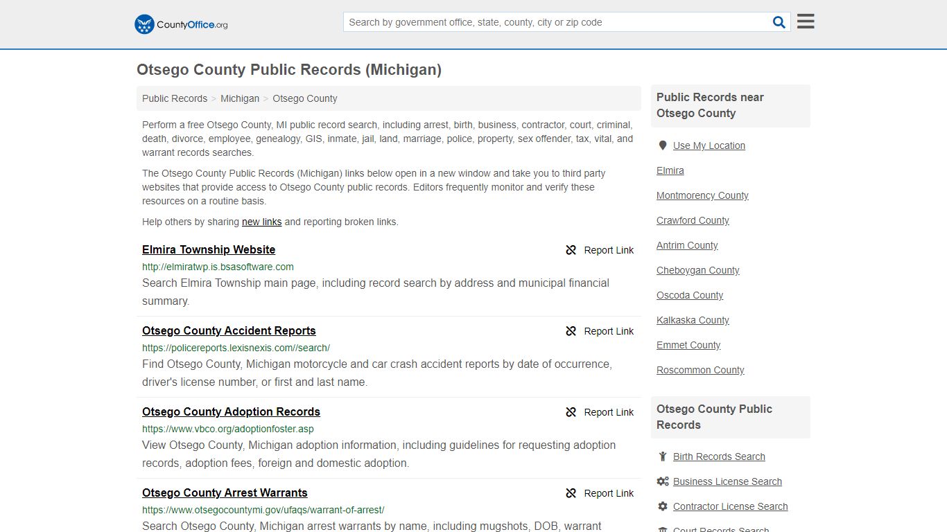 Public Records - Otsego County, MI (Business, Criminal ...