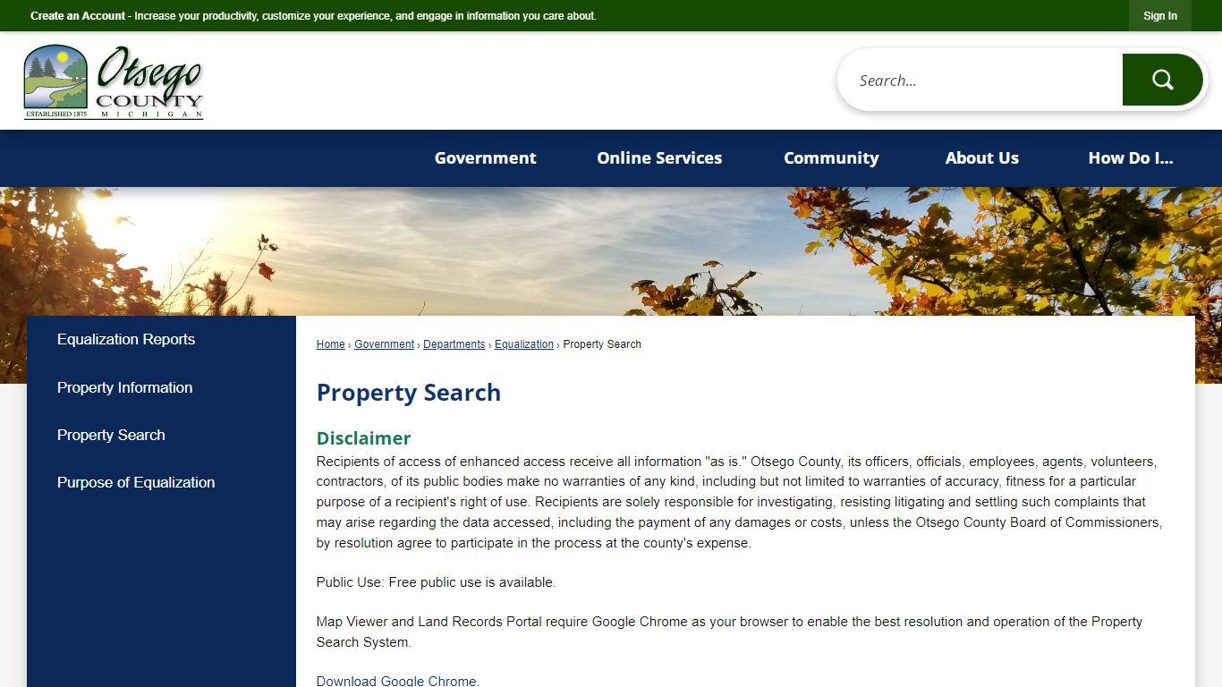 Property Search | Otsego County, MI